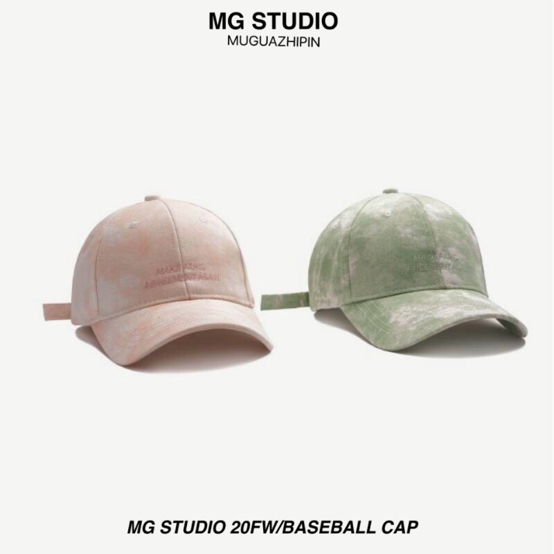Mũ Lưỡi Trai Unisex Loang Màu Thêu Chữ Make Paris Phong Cách Ulzzang Hàn Quốc