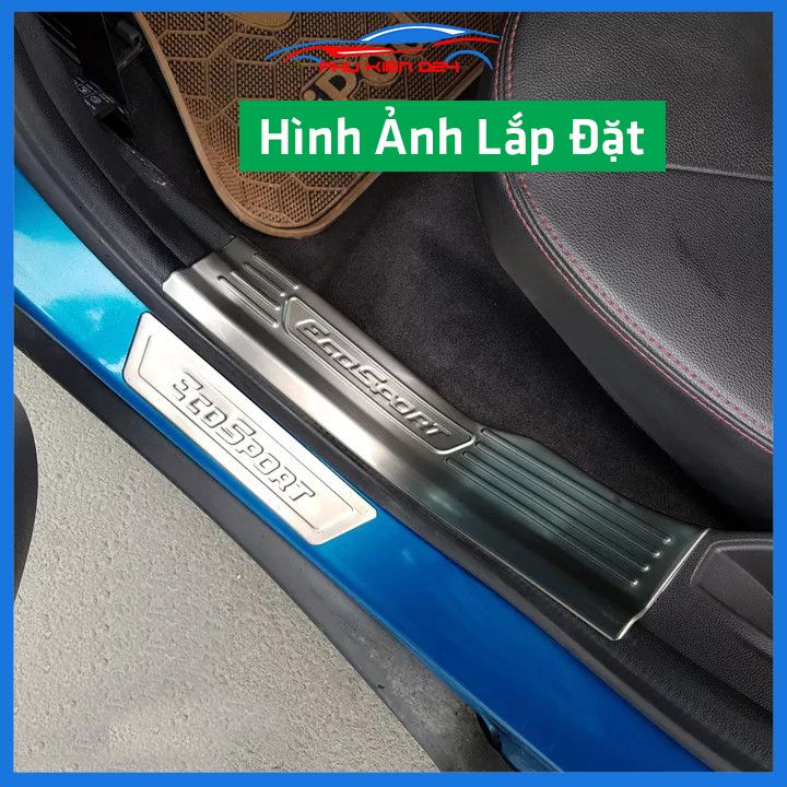 Bộ ốp bậc cửa trong ngoài nẹp bước chân Ecosport 2018-2023 Inox chống trầy trang trí xe