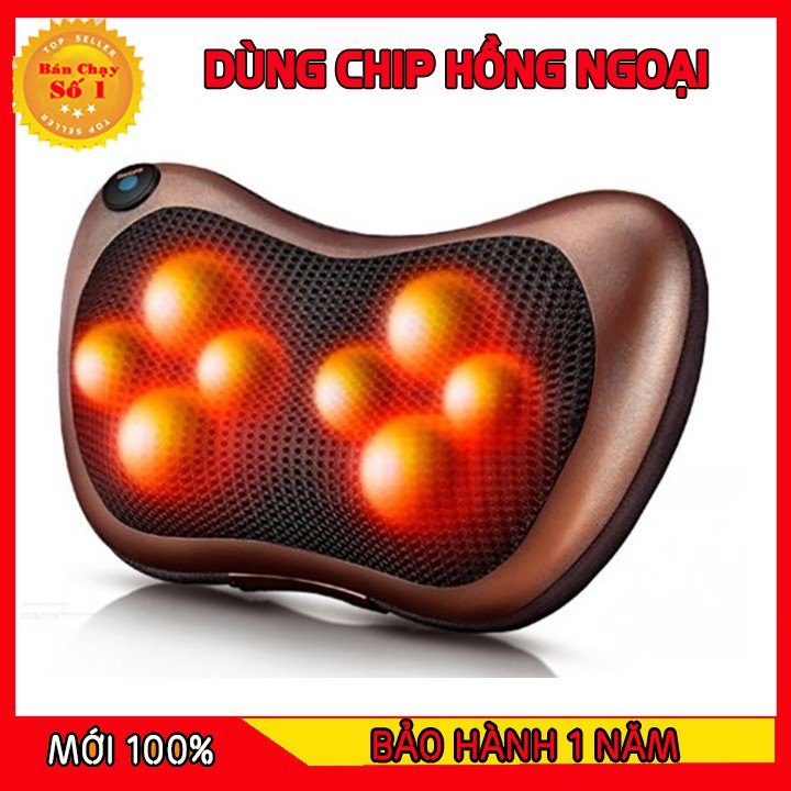 [SHOP MỚI - GIÁ SỈ]MÁY 2 CHIỀU MASSAGE  - Gối MASSAGE Hồng Ngoại 8 BI - LOẠI TỐT  - Tặng Cáp cho