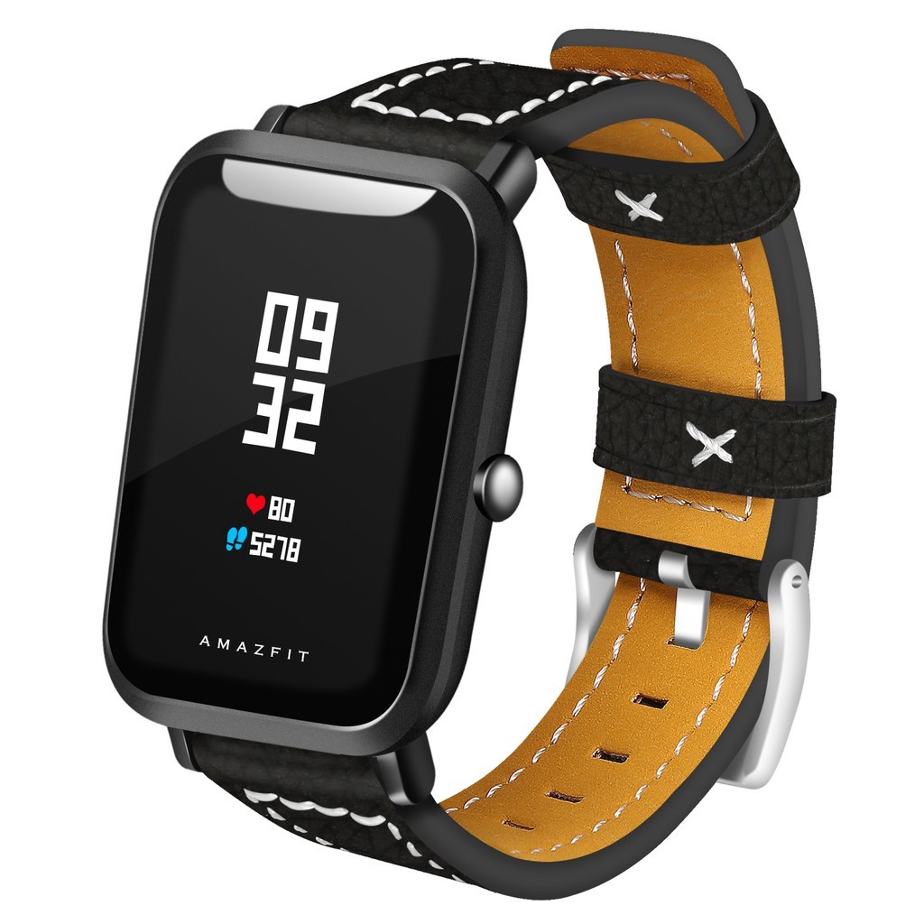 Dây Đeo Bằng Da Cho Đồng Hồ Thông Minh Xiaomi Huami Amazfit Bip Bit Pace Lite