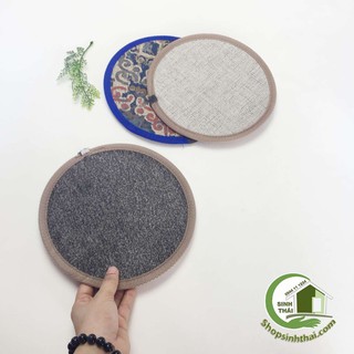 Miếng lót nồi bằng vải dày hình tròn 22cm - tấm lót nồi cao cấp - giao màu ngẫu nhiên