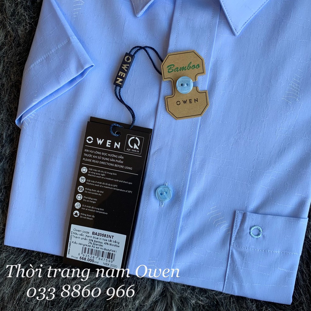 OWEN - Áo sơ mi ngắn tay Owen vải sợi tre 20583 - Áo sơ mi nam | BigBuy360 - bigbuy360.vn