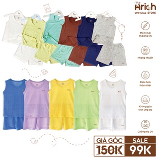 Bộ quần áo ba lỗ Arich sợi tre thông hơi (size từ 3-6 tháng đến 3-4 tuổi)