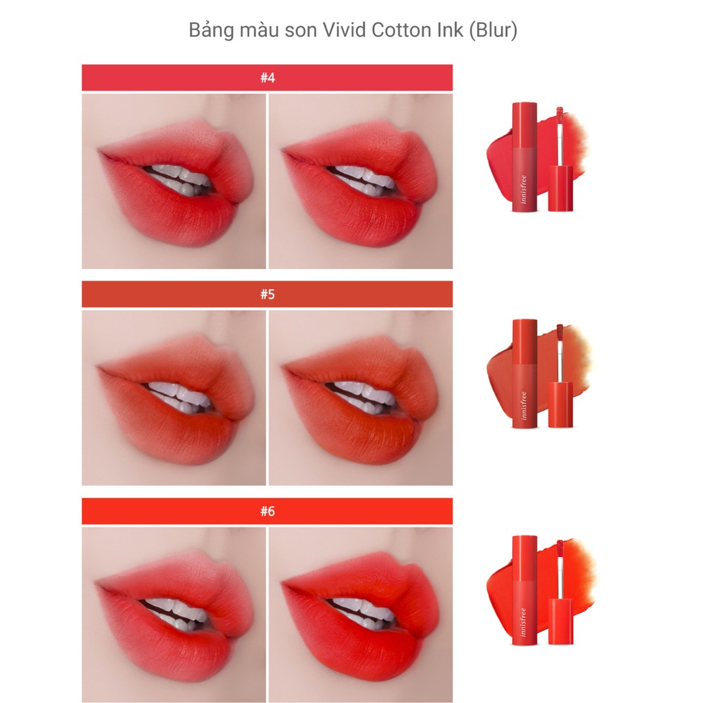 Son kem lì lâu trôi innisfree Vivid Cotton Ink Blur 4g | BigBuy360 - bigbuy360.vn