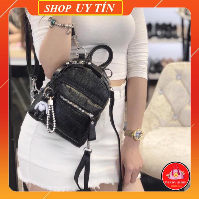 Balo nữ zaza thời trang tặng kèm phụ kiện chuột dễ thương kiểu dáng nhỏ xinh
