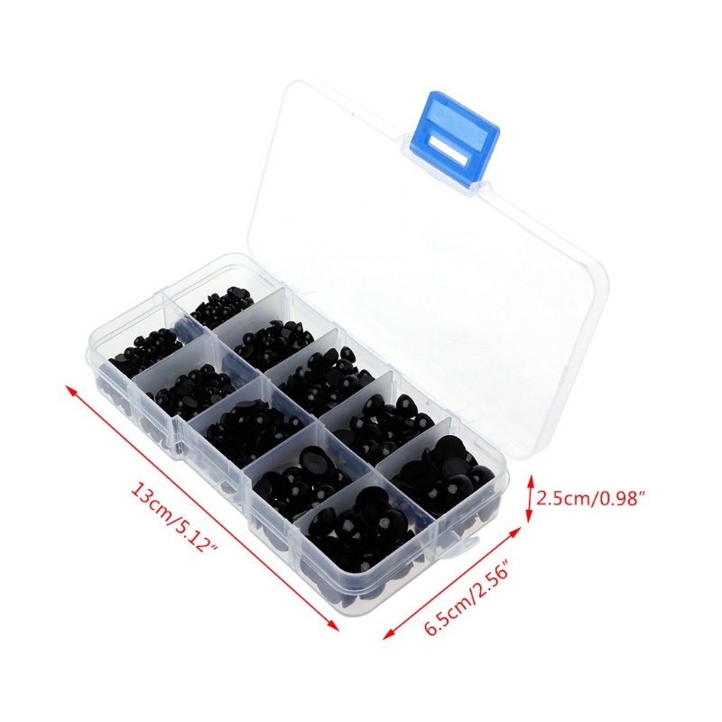 Bộ 760 mắt nhựa màu đen 4-10mm cho búp bê gấu bông