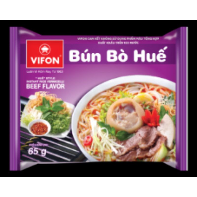 Bún Bò Huế và Bún Giò Heo 65gram × 30 gói /1 thùng