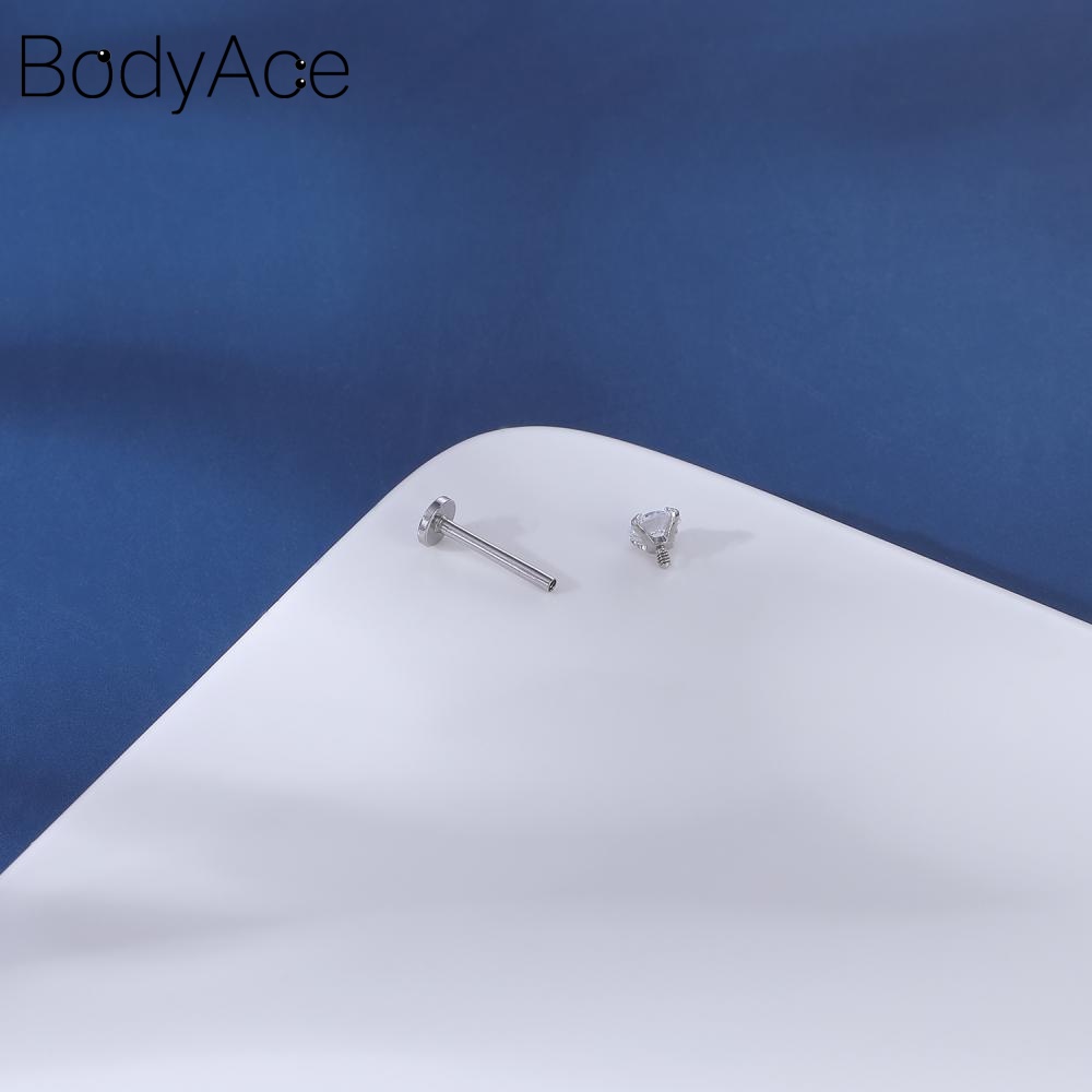 1 Khuyên Xỏ Cơ Thể Chất Liệu Thép Không Gỉ 18G / 16G 2-6mm