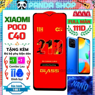 Kính Cường Lực Xiaomi Poco C40 - Full màn hình 21D và trong suốt - Độ cứng 10H - Độ trong suốt cực cao.