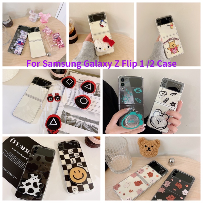 Bao Da Điện Thoại PC Cứng Nắp Lật Kèm Giá Đỡ Hình Hello Kitty Cho Samsung Galaxy Z Flip 1 2 Flip1/2