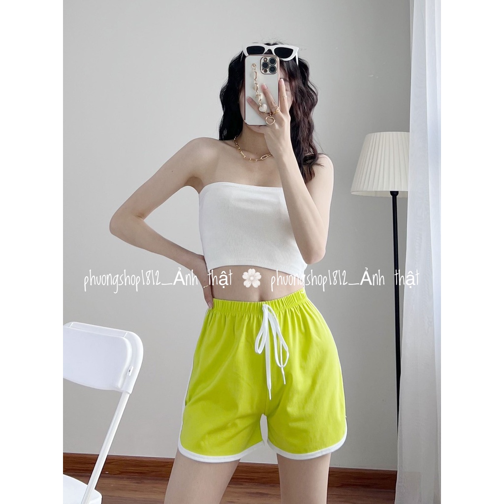 Quần Viền Short Thể Thao,Lưng cao,5 Màu sắt như ảnh_CHẤT cotton loại 1 _[Ảnh_video]_phượng shop1812