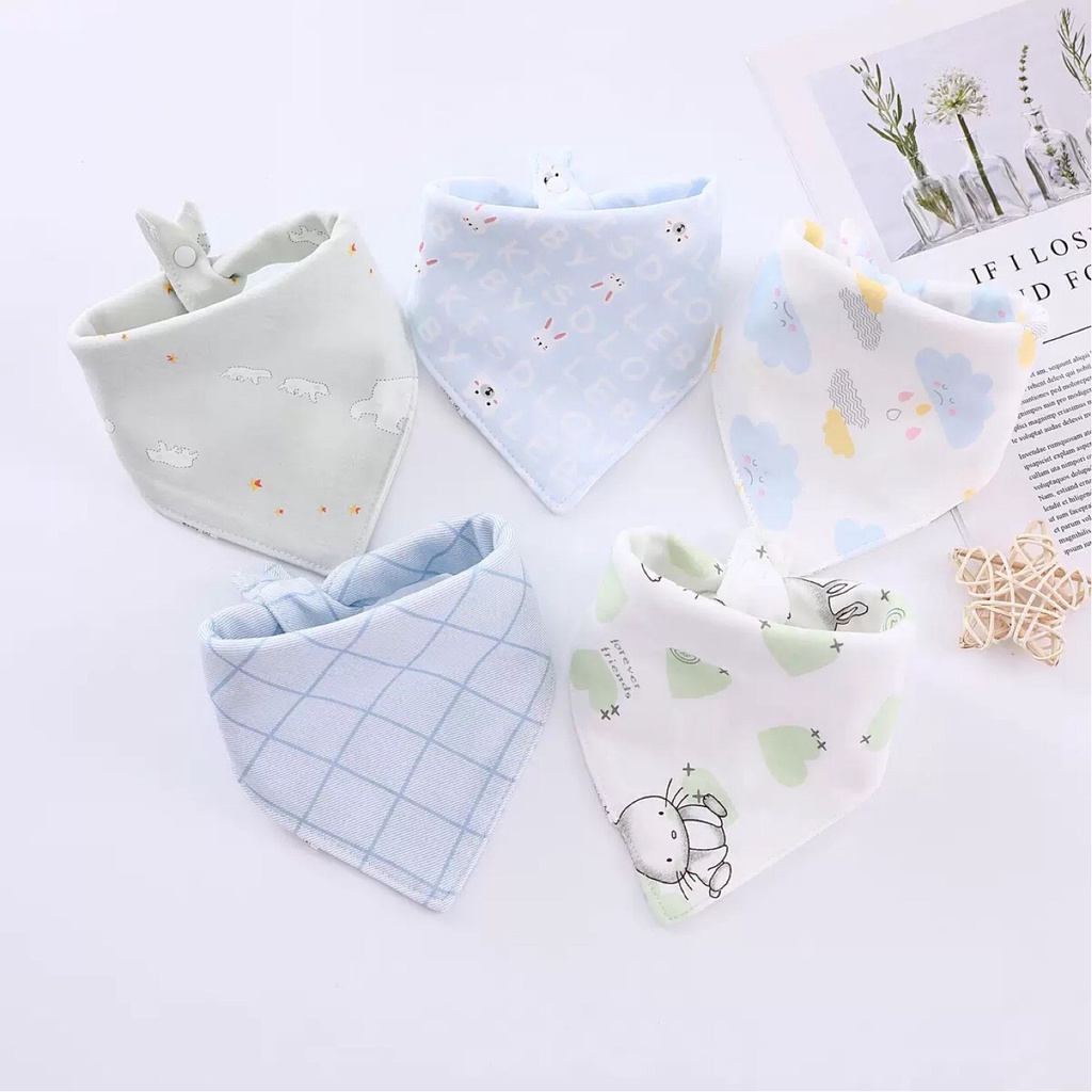 Set 5 yếm tam giác giữ ấm cổ cho bé cực kì xinh có cúc bấm tiện lợi - 𝐘𝟔𝟑