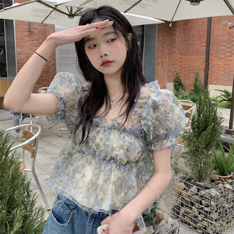 Áo Croptop Dáng Ôm Phối Ren Hoa Quyến Rũ Thời Trang Mùa Hè Cho Nữ