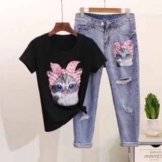 💐set_bộ_quần_jeans_áo_phông_3d💐