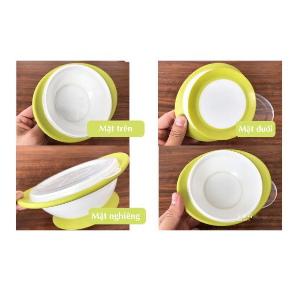 Bát ăn dặm Nuk chống đổ có nắp