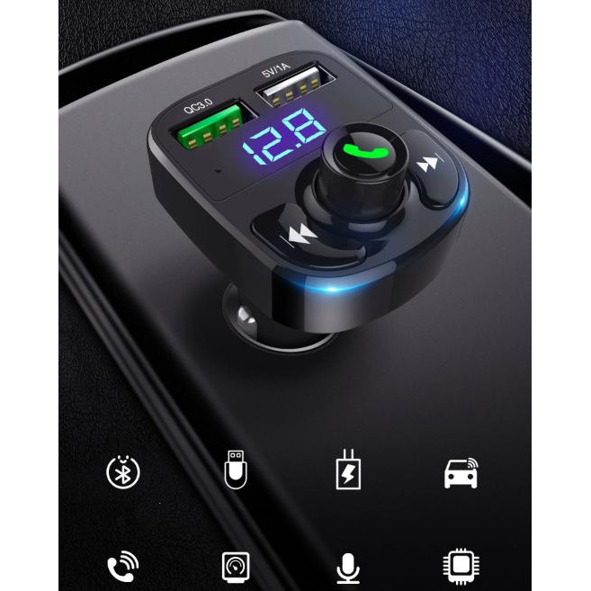 Đầu sạc đa năng trên ô tô Bluetooth Hyundai MP3 USB Quick Charge 3.0 - Home and Garden