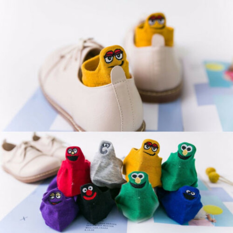 Đôi vớ cotton in hình mặt cười dễ thương cho nữ