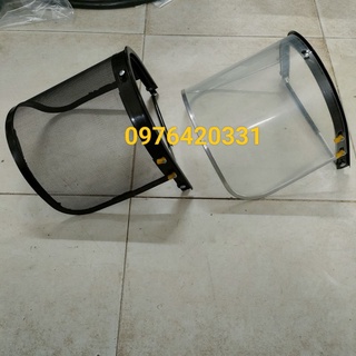 Bộ kính bảo hộ máy cắt cỏ, bộ lưới bảo hộ máy cắt cỏ kèm đai lắp vừa mũ bảo hộ lao động