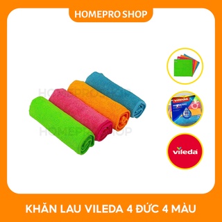 Khăn lau đa năng vileda, lau bếp, lau xe, lau bát đũa hàng nhập khẩu châu âu set 4 chiếc nhỏ gọn, tiện lợi