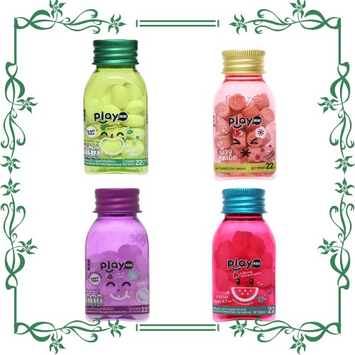 Kẹo ngậm PlayMore vị dưa hấu/táo/xí muội/nho hũ 22g