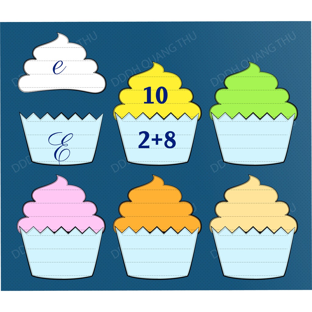 [Đồ dùng dạy học] Bánh cupcake