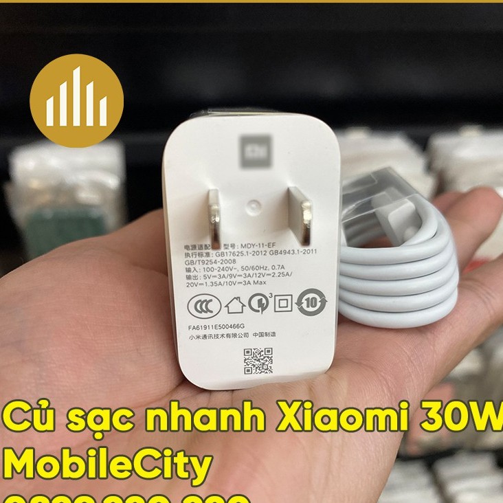 Củ sạc nhanh Xiaomi 30W (Xiaomi K30i, K30 5G, Mi 10, Black Shark 3) MDY-11-EF