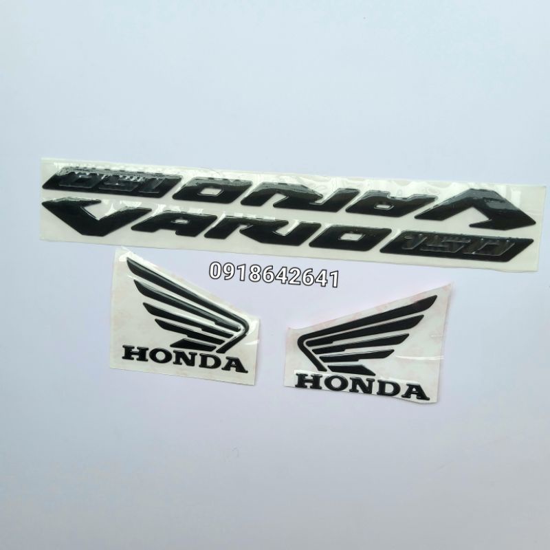 Combo tem chữ Vario 150 đời 2018-2019 nhựa dẻo và cánh chim honda như zin