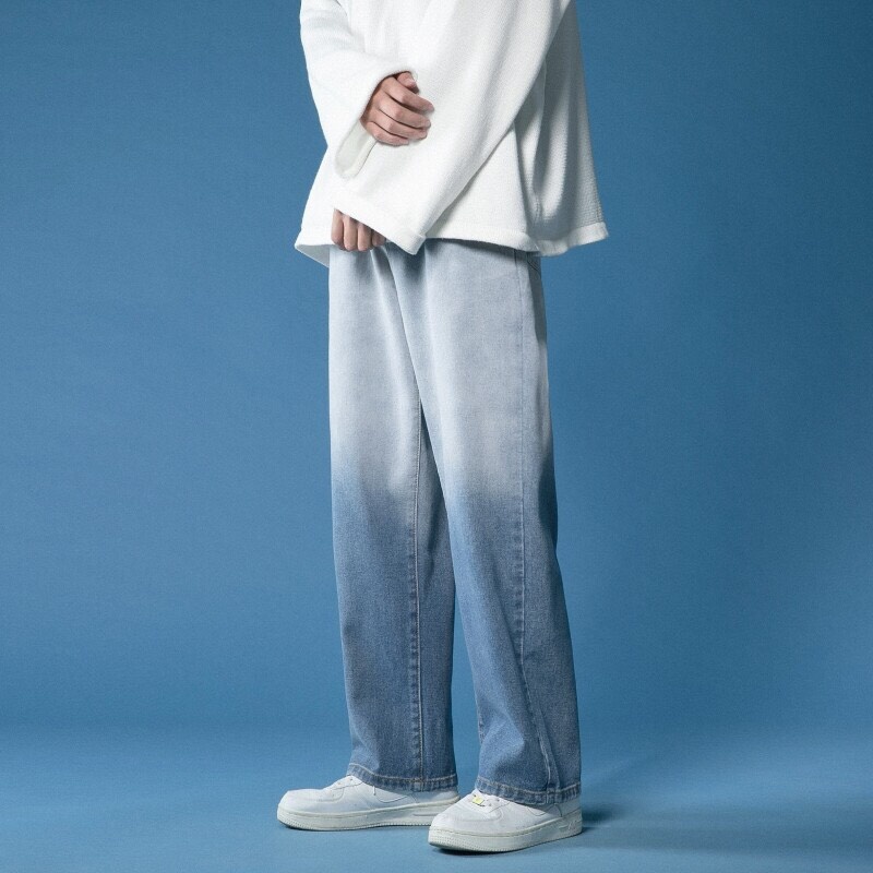 Quần Jean nam baggy wash 2 màu ống suông rộng dáng đứng vải jean bò cao cấp hottrend