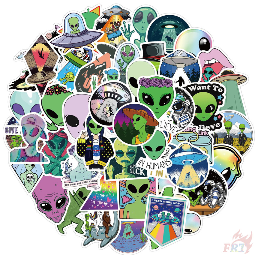 Bộ 50 Miếng Dán Trang Trí Hình Nasa: Alien Ufo - Series 05 E.T Chống Thấm Nước Diy