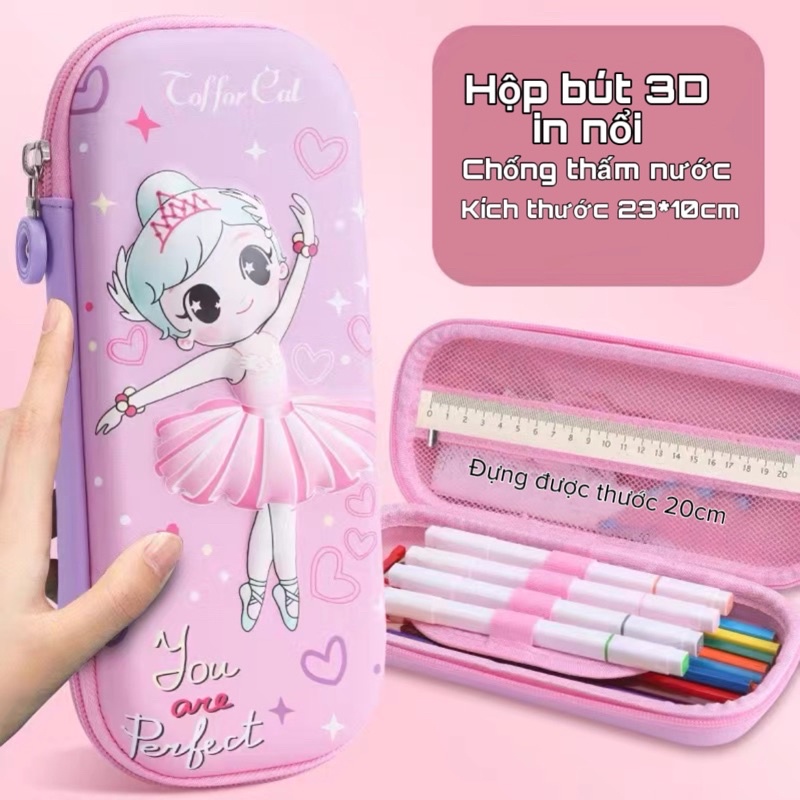 Hộp Bút, Bóp Viết In Nổi 3D Bọc vải, Hình hoạt hình Dễ Thương Sáng Tạo Cho Bé Trai, Bé Gái - TIỆM NHÀ SU