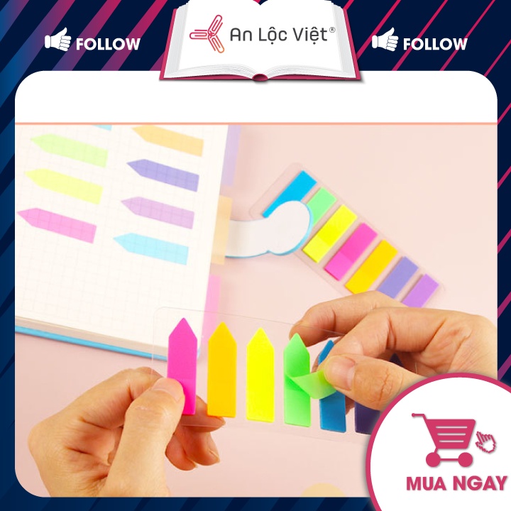 Set 3 tập Giấy Ghi Chú, Giấy Note 5 Màu Nhựa Kami A630 sử dụng trong văn phòng