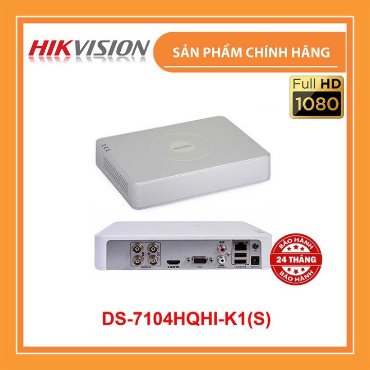 [Chính Hãng] Đầu ghi HDTVI 4 kênh Hikvision DS-7104HQHI-K1(S)- TURBO HD 4.0