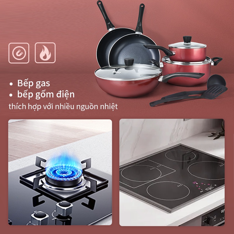 Chảo chống dính size 28cm đa năng dùng cho bếp từ bếp gas Simplus