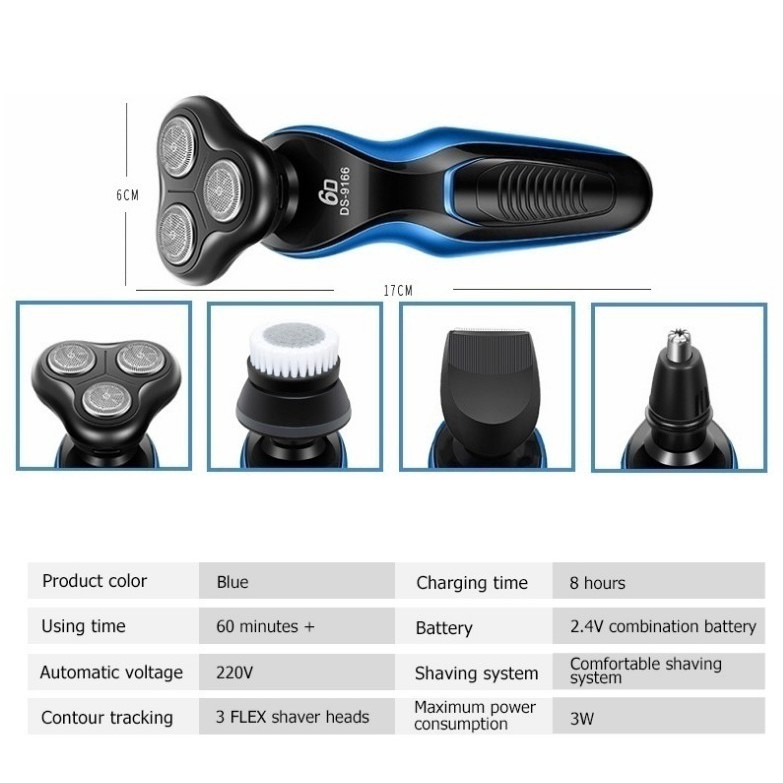 Men Electric Shaver Multifunction Wet and dry Shaving Machine Trimmer Cleaning Brush Face Care set