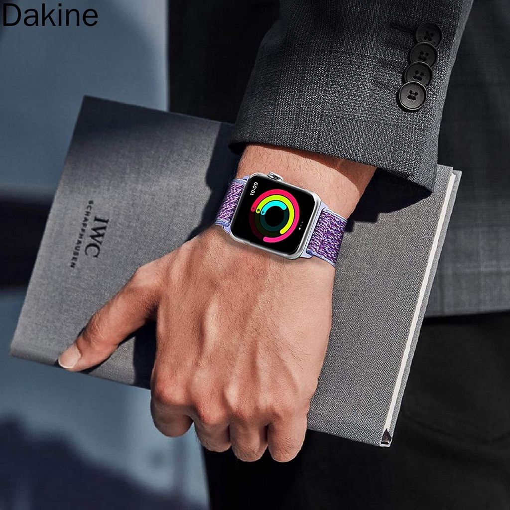 Dây Đeo Nylon Co Giãn Có Thể Điều Chỉnh Cho Đồng Hồ Thông Minh Apple Watch Band 44mm 40mm 38mm 42mm 44 mm Series 3 4 5 6 Se