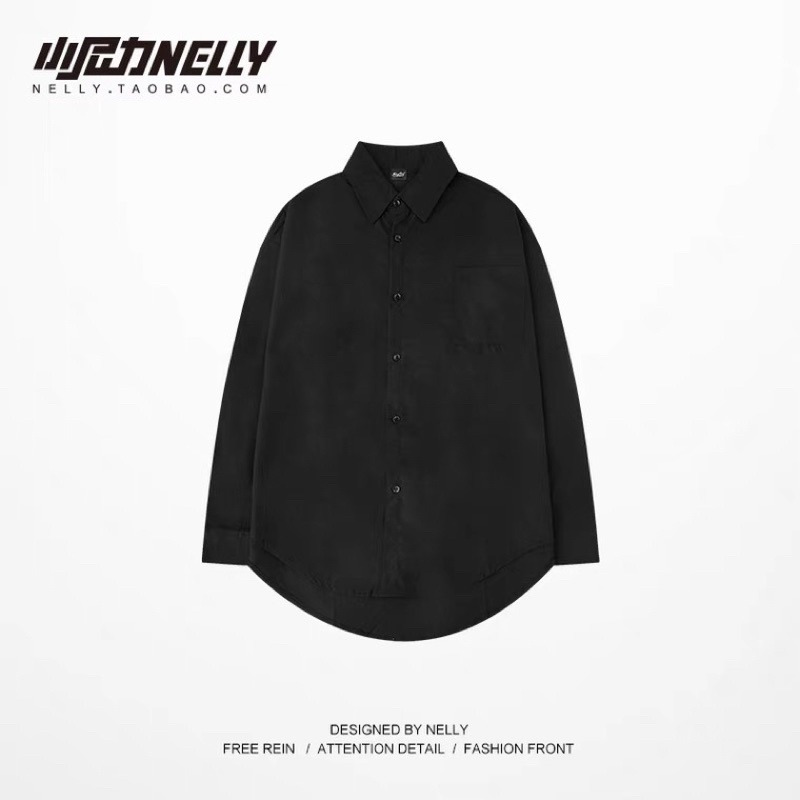 Áo sơ mi tay dài 220436 Nelly Heybig form rộng dành cho nam và nữ 39 221111