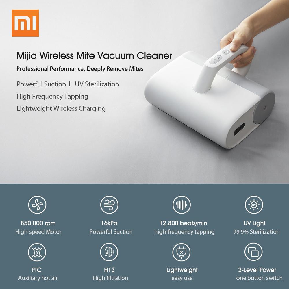 Máy hút bụi cầm tay Xiaomi MIjia Wireless Mite Predators cho gia đình văn phòng nhỏ gọn mini tiện lợi