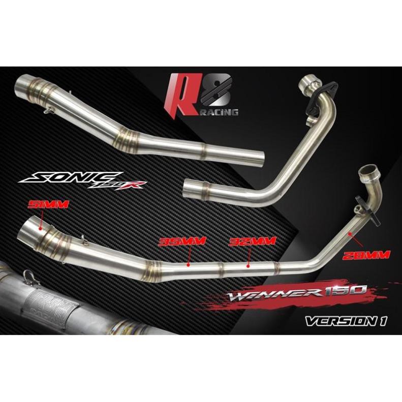 Cổ pô tăng 2 khúc R8 Racing  Winner / Sonic _Dochoixemaynhapkhau