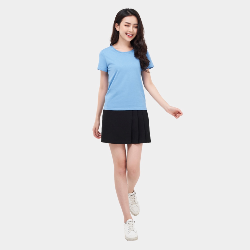 Áo Phông Nữ YODY Ngắn Tay, Áo Thun Cổ Tròn Cotton Thấm Hút Mồ Hôi TSN5346