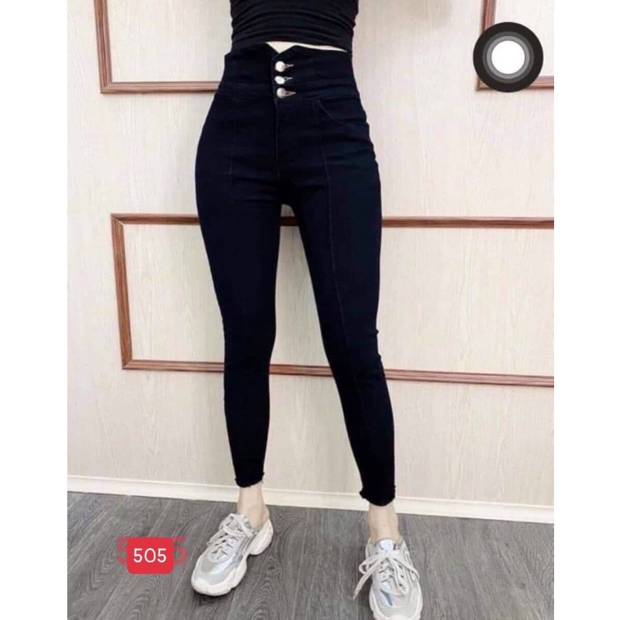 Quần jean nữ 3 cúc cao cấp - Chất liệu Denim (Hàng chuẩn form) Thời Trang Nam Nữ Gemini KVC505