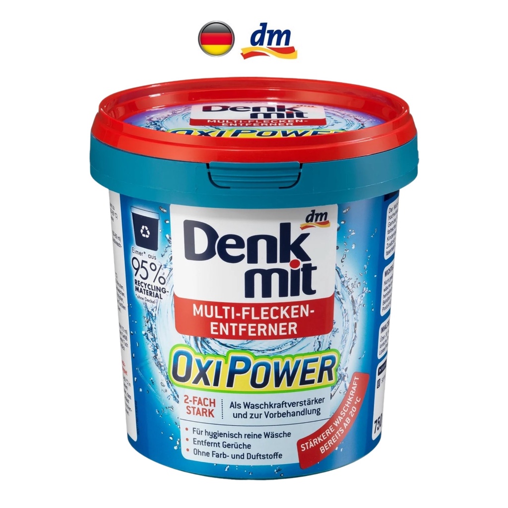 Bột giặt tẩy đa năng Denkmit Oxi Power cho quần áo TRẮNG-MÀU, Nhập khẩu Đức