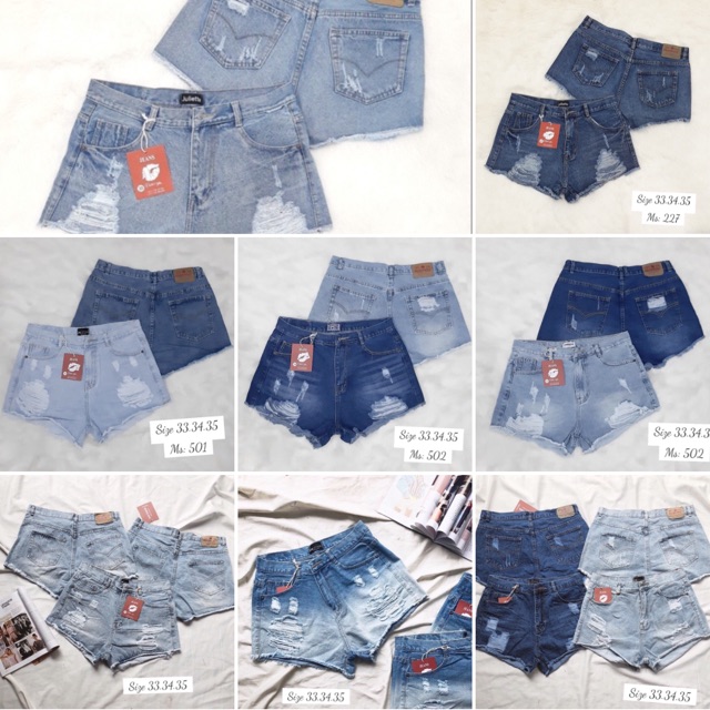 QUẦN SHORTS JEANS NỮ RÁCH