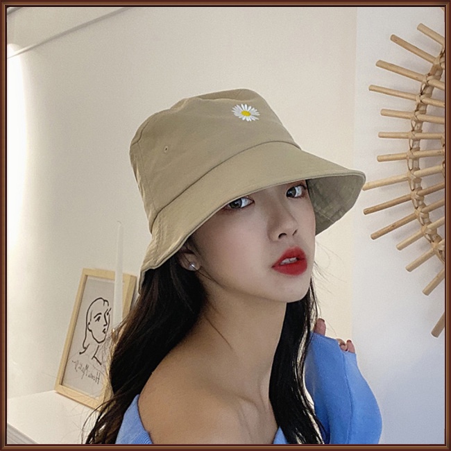 Mũ Tai Bèo Chống Nắng Thêu Họa Tiết Hoa Cúc Thời Trang Đi Biển Cho Nam Và Nữ