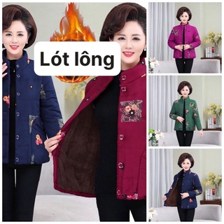 Áo khoác trung tuổi lót lông ấm cho bà và mẹ