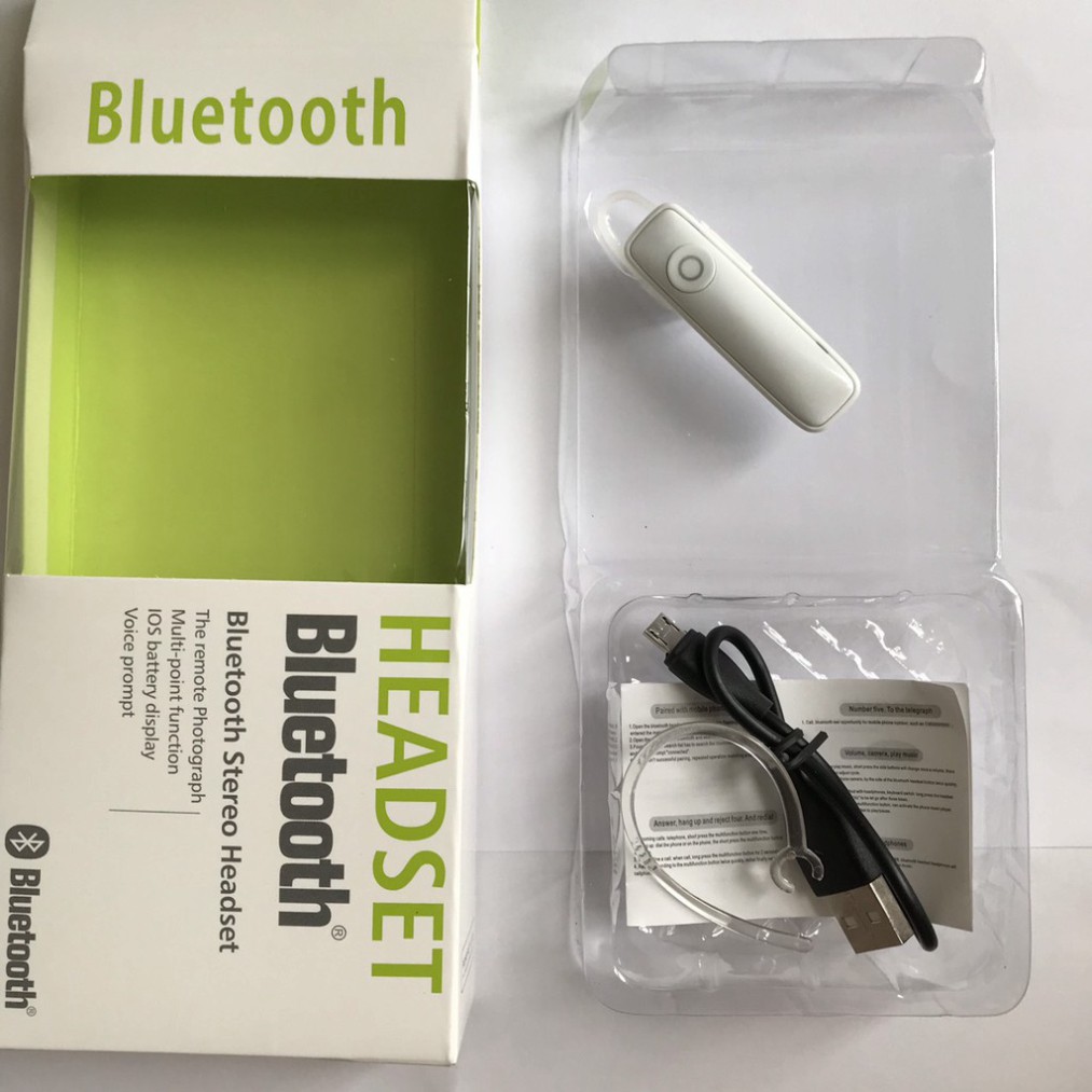 Tai Nghe Bluetooth ⭐Tai Nghe Không Dây Màu Trắng Kèm Mic Đàm Thoại Nghe Nhạc Wireless Headset M165 | BigBuy360 - bigbuy360.vn