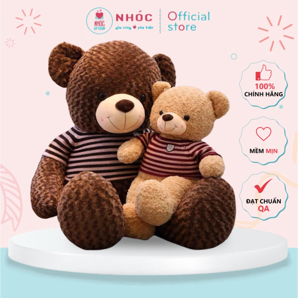 Gấu teddy áo len sọc - Nâu - NHÓC