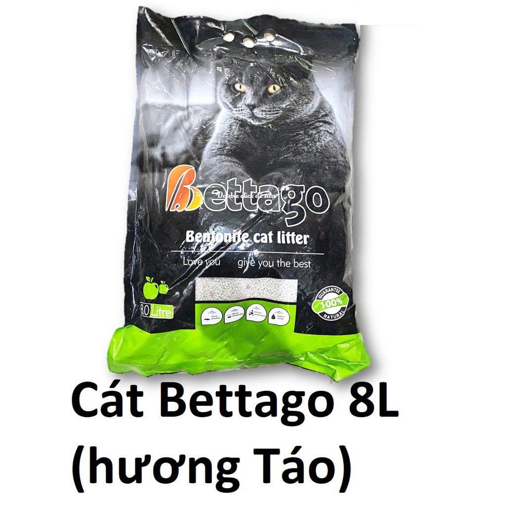 Cát vệ sinh cho mèo Betago &amp; ABOSS (bao lớn 8L ) cát đất sét vón cục nhanh, ít bụi