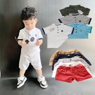 Đồ cho bé trai mặc đi chơi áo cổ bo quần kaki mềm từ 8-23kg