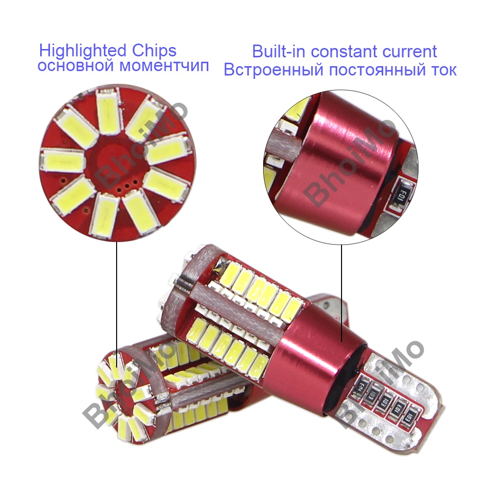 Bóng Đèn Led Bhoimo 57smd T10 W5W 194 Led 3014 Dc12V Cho Xe Hơi / Xe Tải