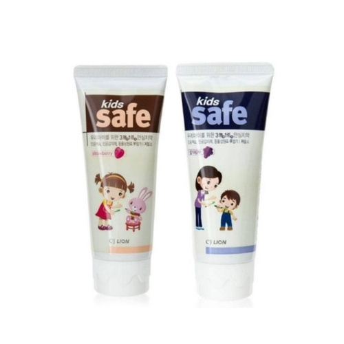 Kem Đánh Răng Trẻ Em CJ Lion KIDS SAFE Hàn Quốc 90g  vị dâu ❤️HÀNG CHÍNH HÃNG❤️ Kem Đánh Răng Nuốt Được KIDS SAFE